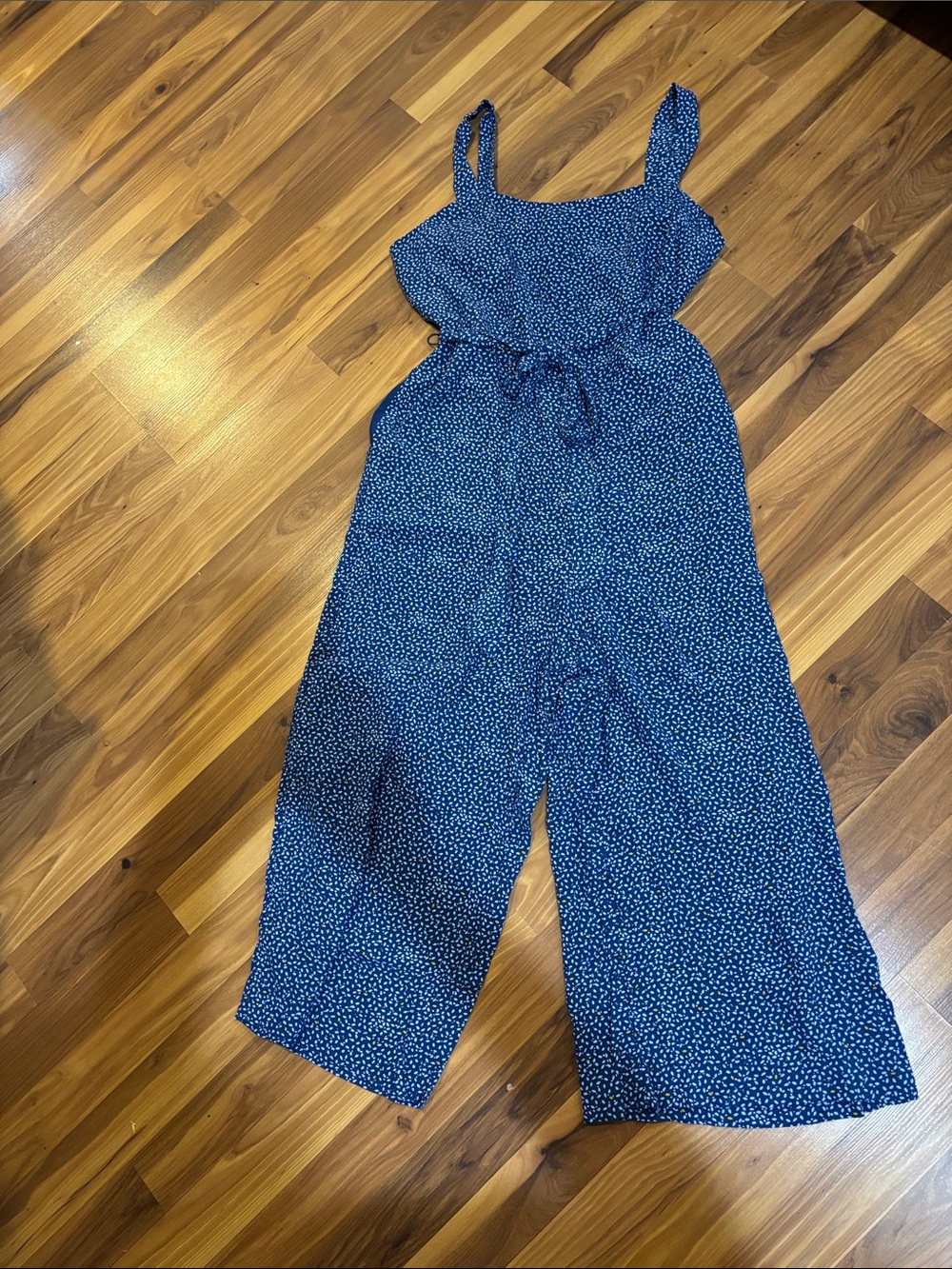 GAP Blue Flowers print Wide-Leg Jumpsuit